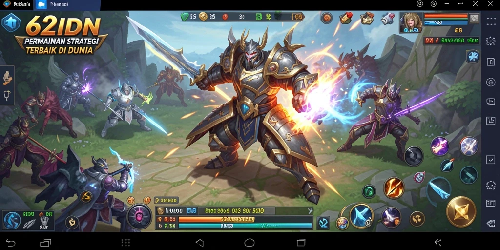 Screenshot menunjukkan aksi strategis dalam permainan SLG 62IDN.