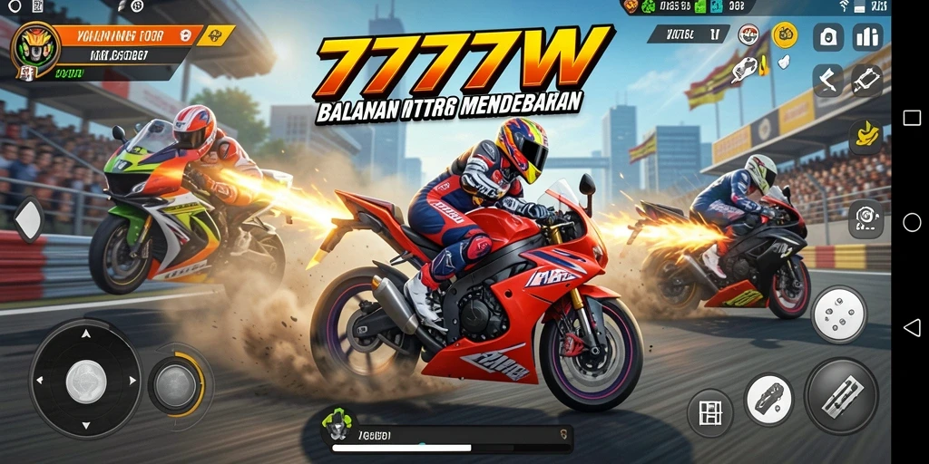 Gameplay seru balap motor di 7777W yang menantang.