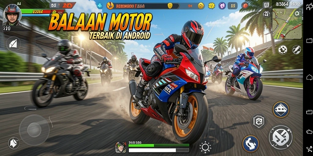 Gameplay seru balapan motor di 8364 yang menegangkan.