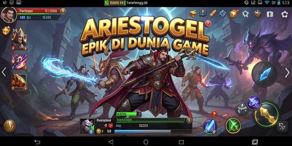 Tampilan pertarungan seru dalam ARIESTOGEL dengan grafis menawan.