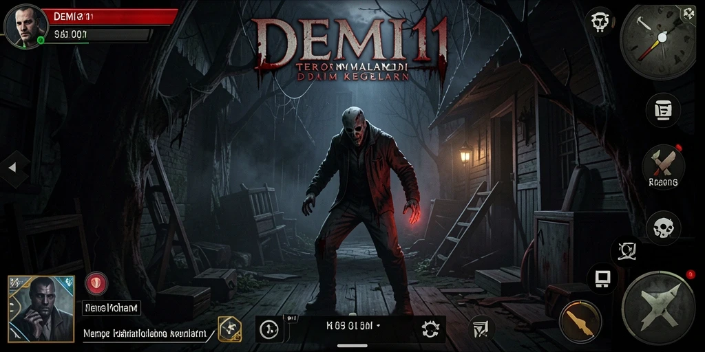 Screenshot gameplay <strong>DEMI11</strong> menampilkan suasana mencekam dan menyeramkan.