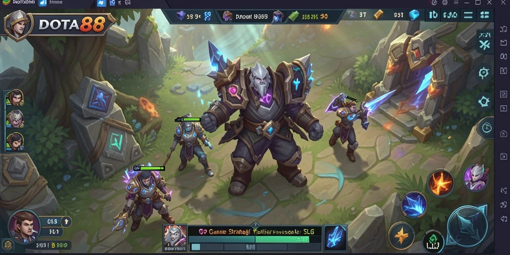 Screenshot gameplay DOTA88 dengan aksi strategi mendebarkan.