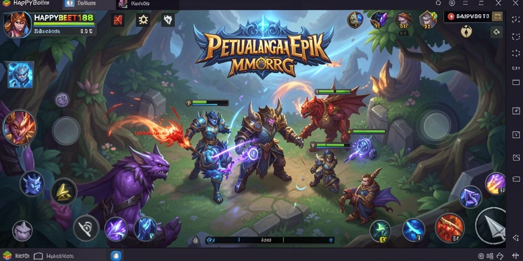 Screenshot gameplay epik dari HAPPYBET188 yang memperlihatkan petualangan seru.