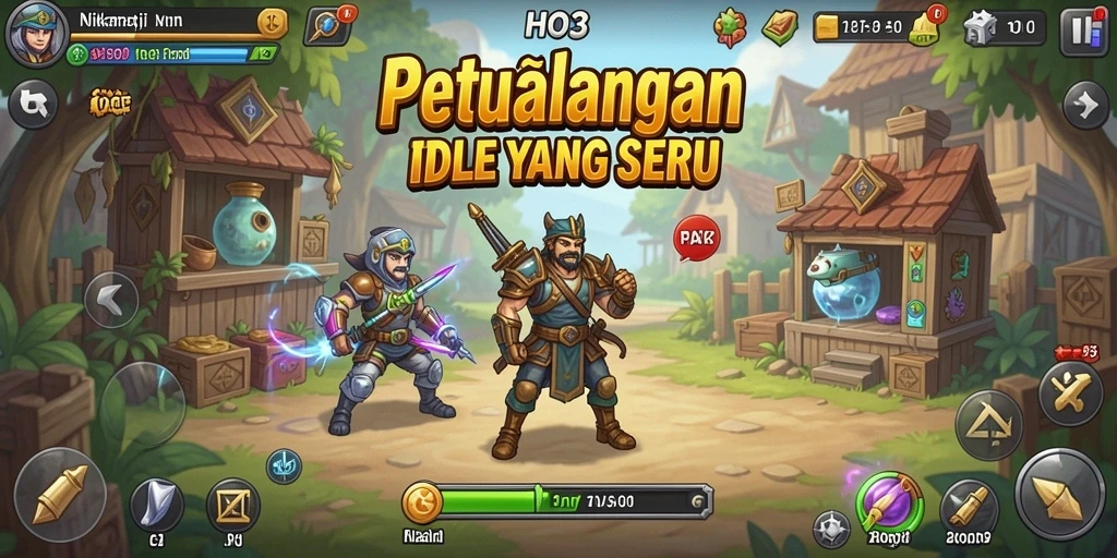Screenshot gameplay HO3 yang menunjukkan aksi Idle seru.