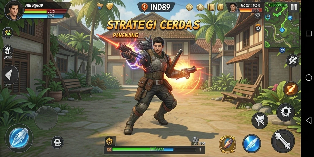 Screenshot menampilkan aksi strategis seru dalam IND89.