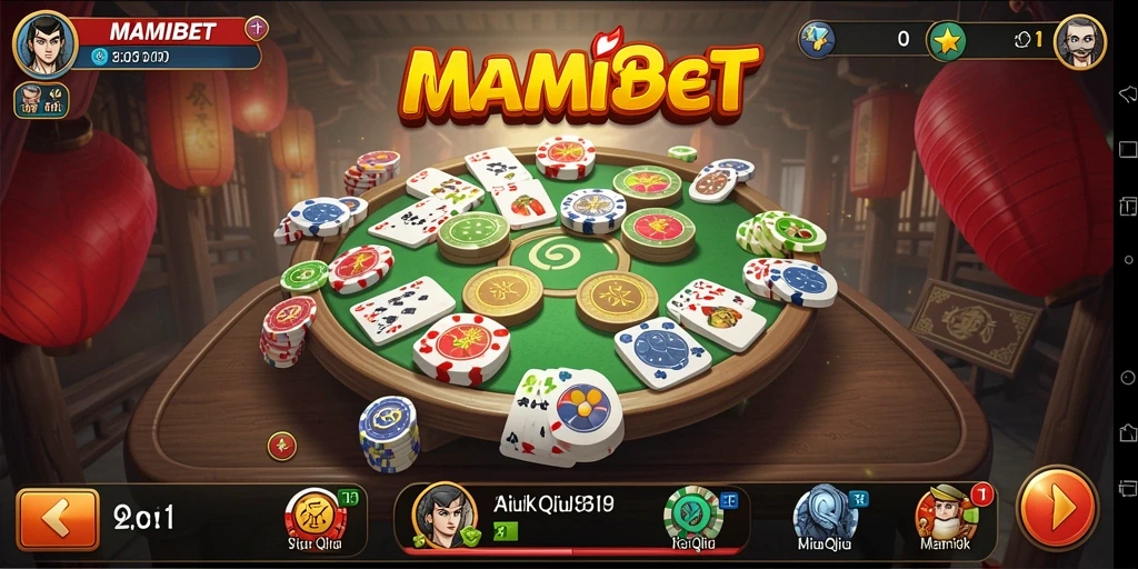 Tampilan gameplay seru QiuQiu di MAMIBET dengan teman-teman.