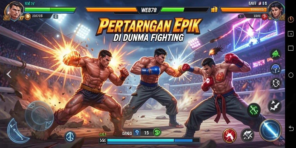 Menampilkan aksi pertarungan seru dari game WE878.